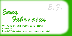 emma fabricius business card